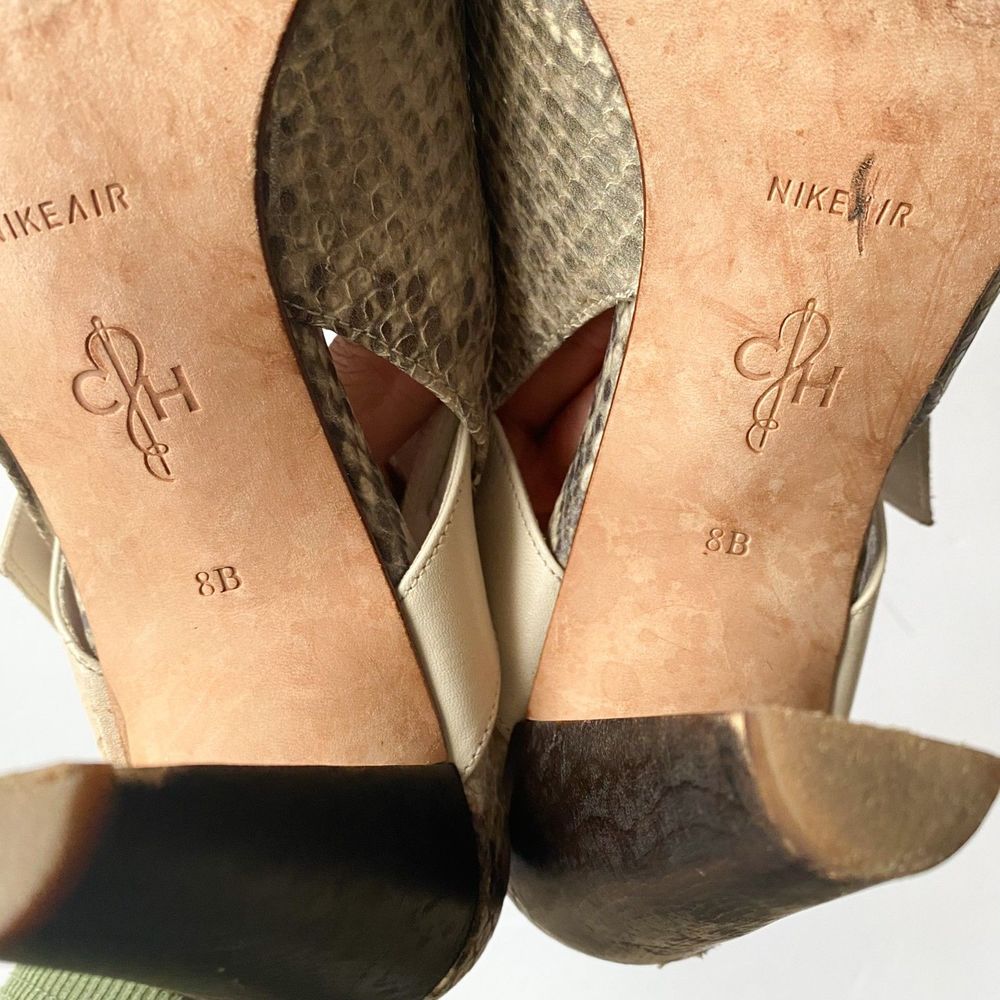 Snake Print Open-Toe Heel - image 5